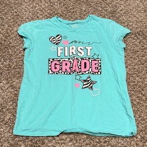Place Teal First Grade T-Shirt with Heart Graphics